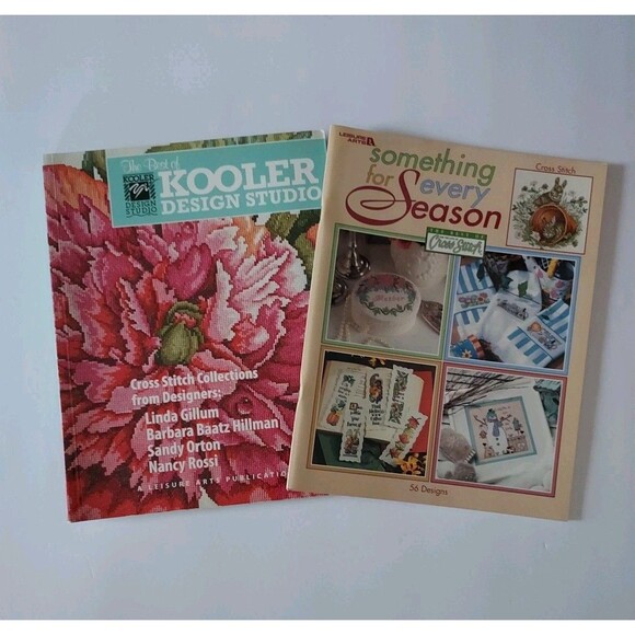 Leisure Arts Kooler Design Cross Stitch Books & Something For Every Season - Picture 1 of 3